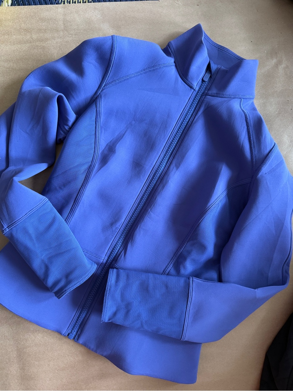LULULEMON ATHLETICA Womens Jacket Full Zip Scuba Blue Size 6 Vented Mesh
